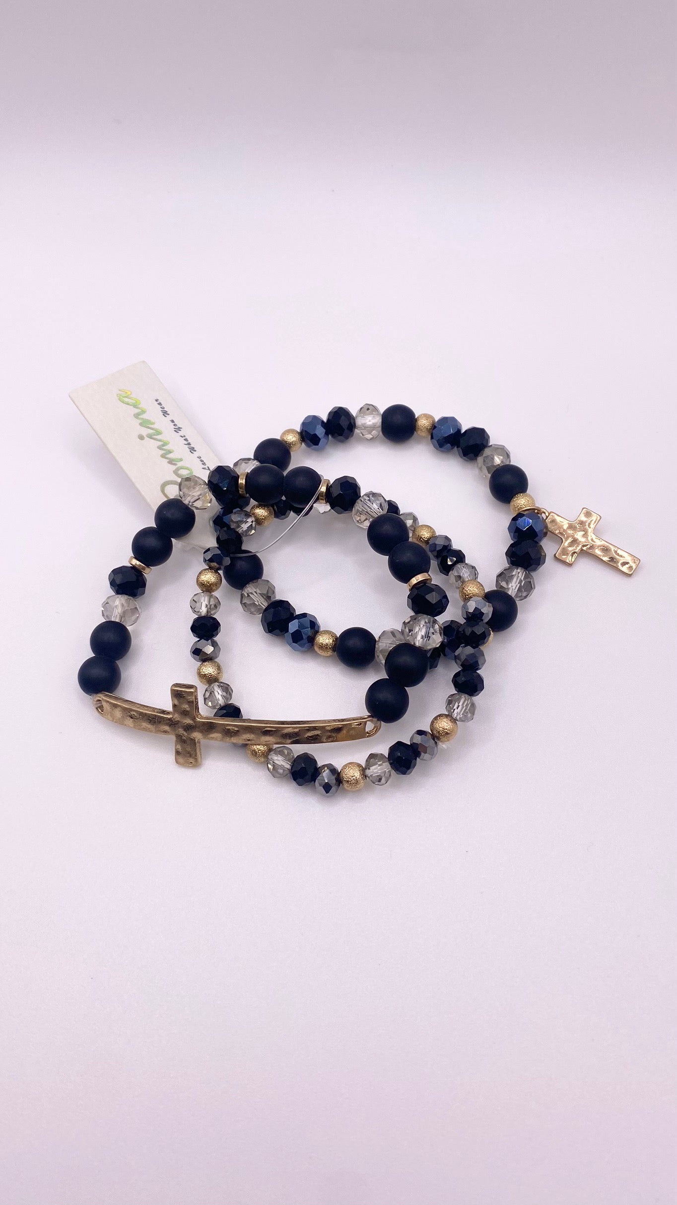 3-piece cross bracelet set