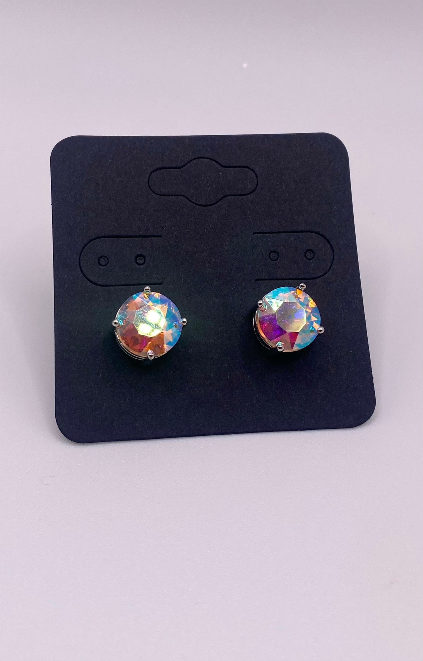 Iridescent stud earrings