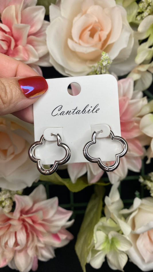 Lucky clover hoop earrings