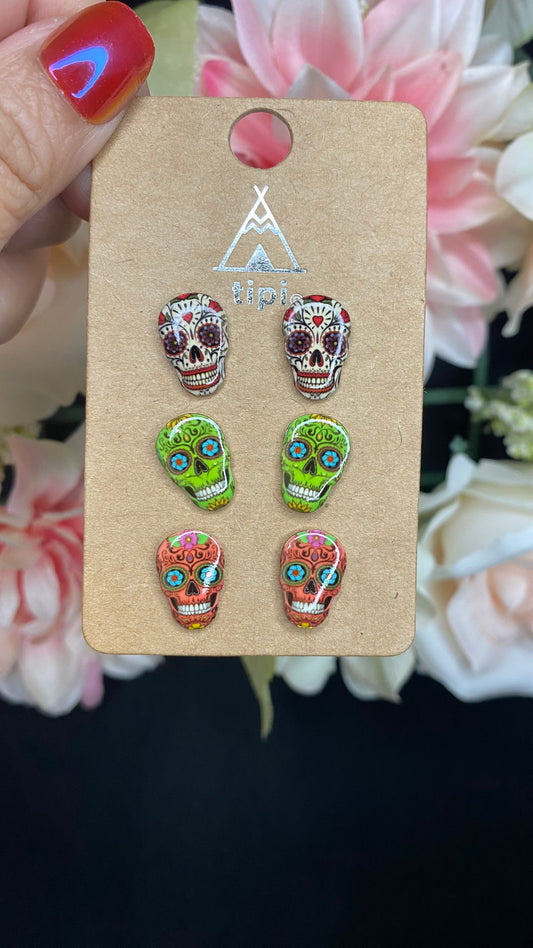 Sugar skull earring set