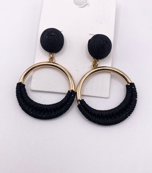 Woven in Black earrings