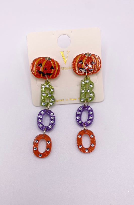BOO pumpkin earrings