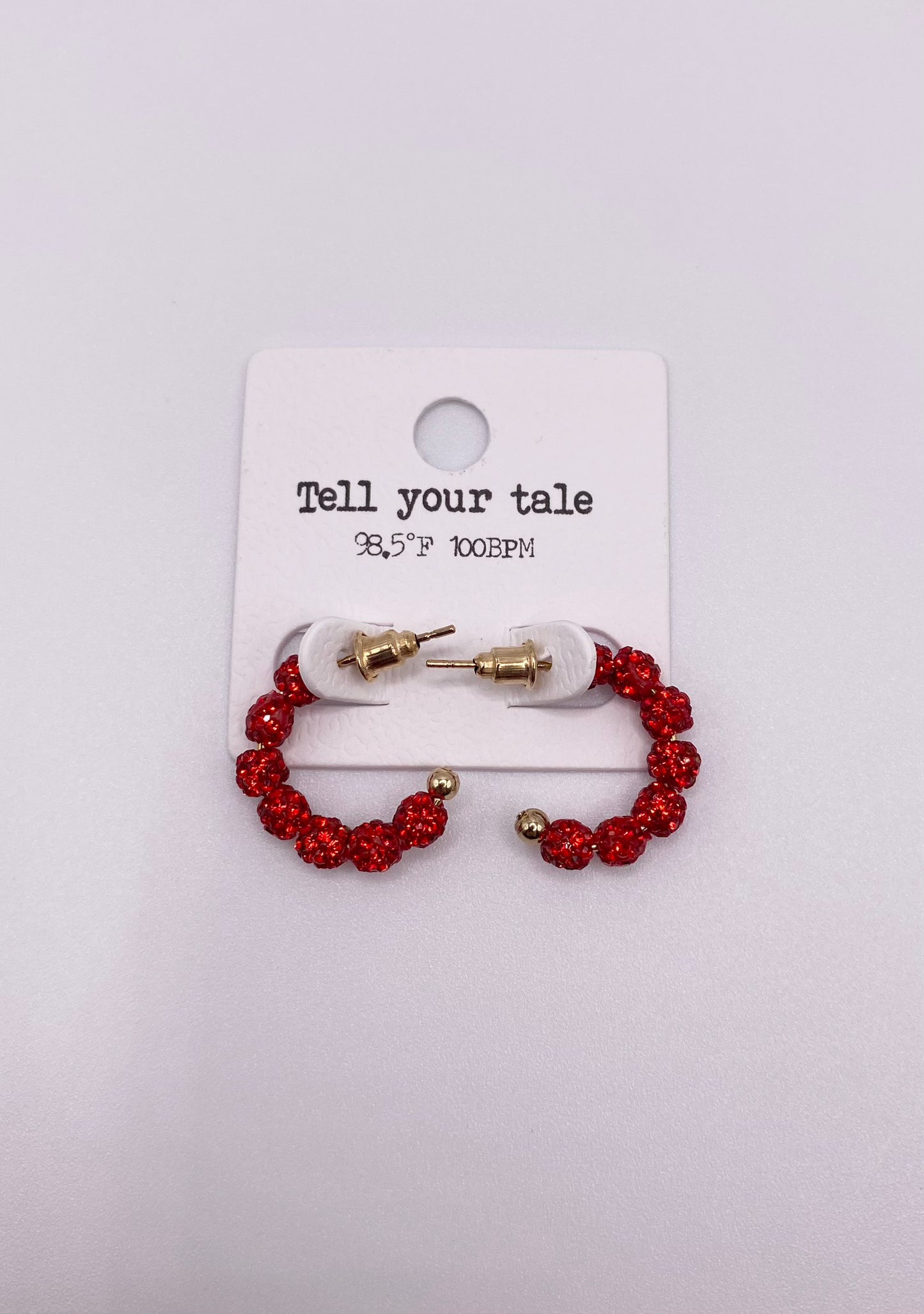 Little fireball bling hoop earrings