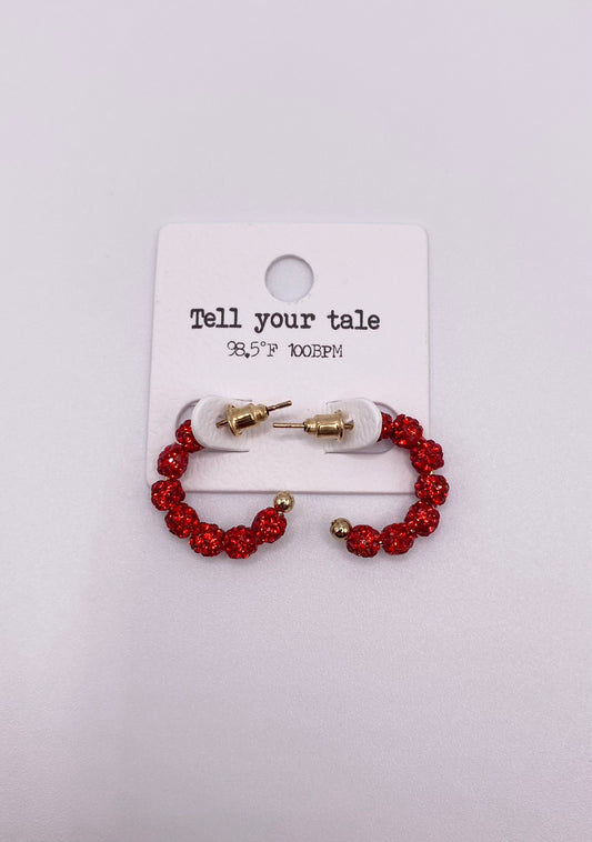 Little fireball bling hoop earrings