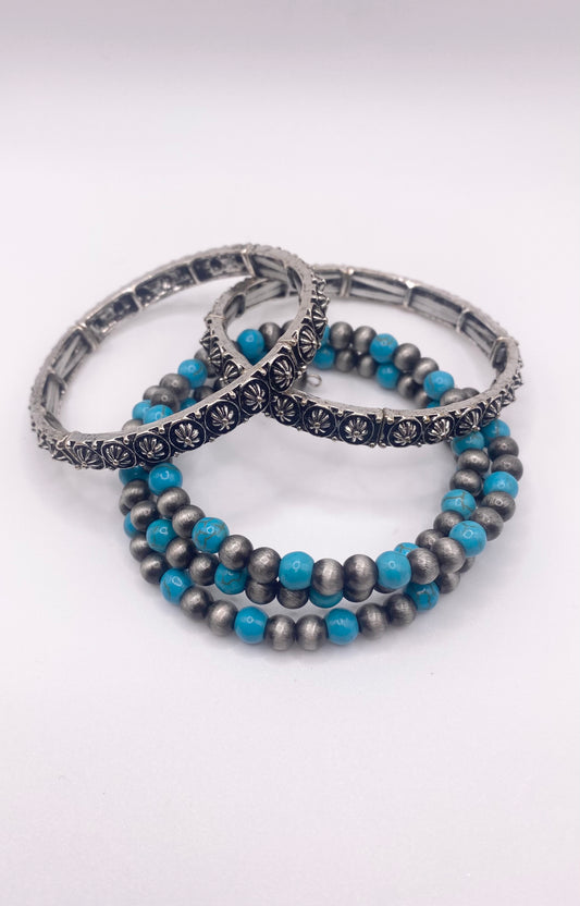 Turquoise chic bracelet set
