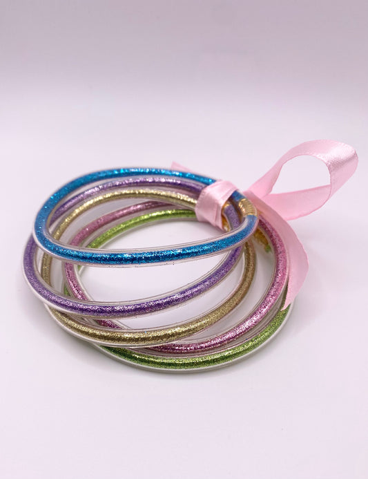5-piece glitter bracelets